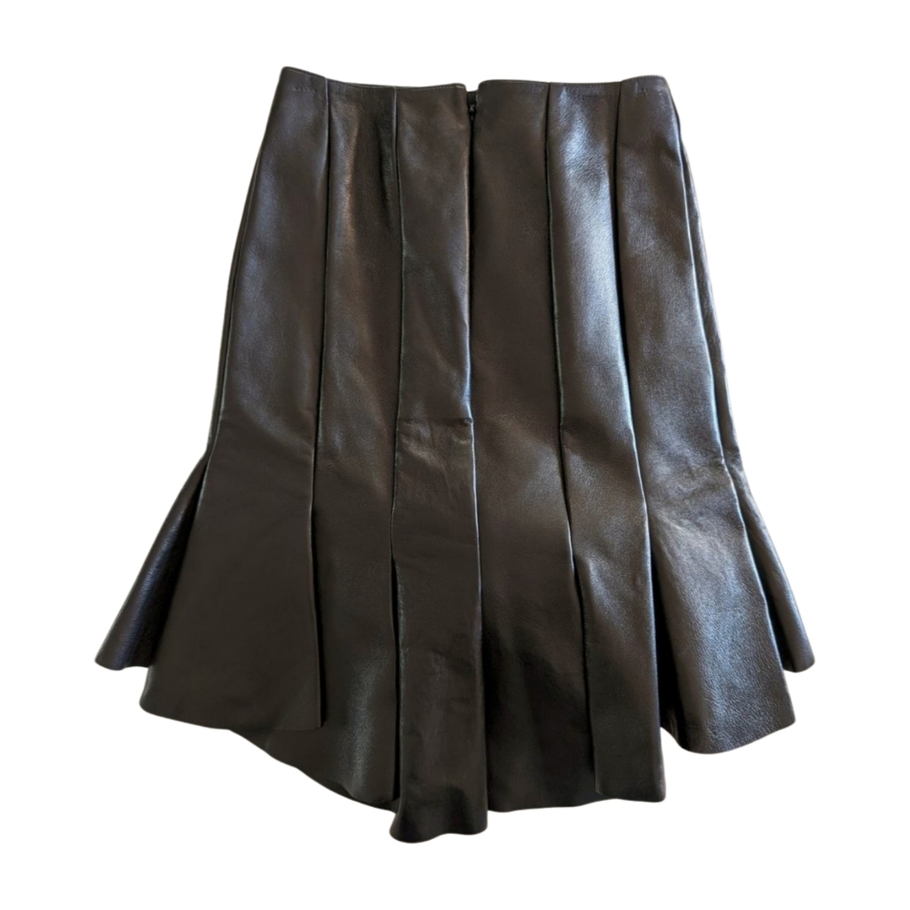 NWT Alexander McQueen Black and Red Bi Color Leather‎ Skirt from 2020 Collection - Picture 3 of 14